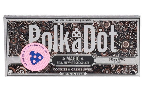 Cookies & Creme Swirl PolkaDot Magic Mushroom Belgian White Chocolate