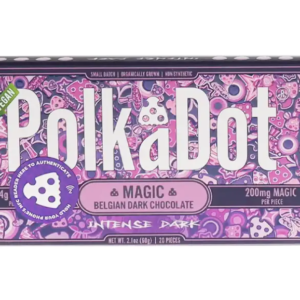 Intense Dark PolkaDot Magic Mushroom Belgian White Chocolate