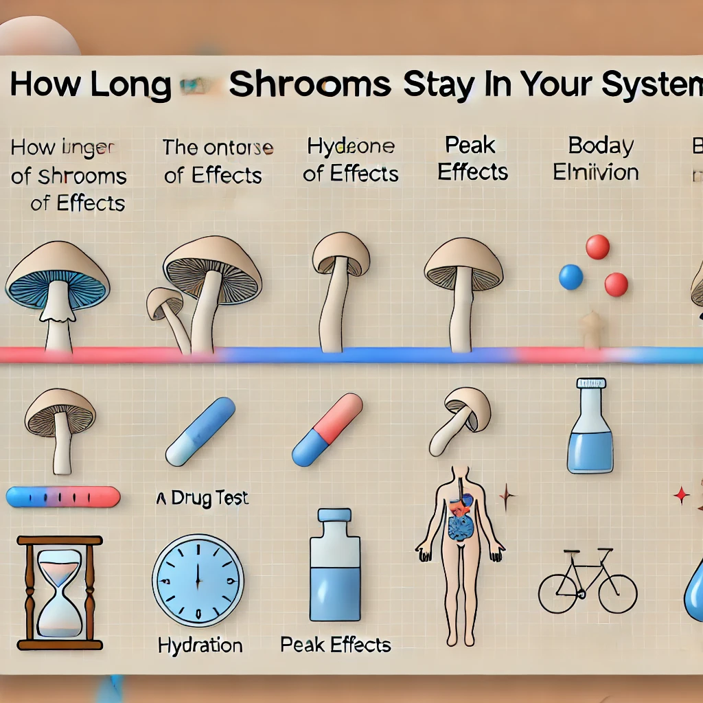 how long do mushrooms stay in your system